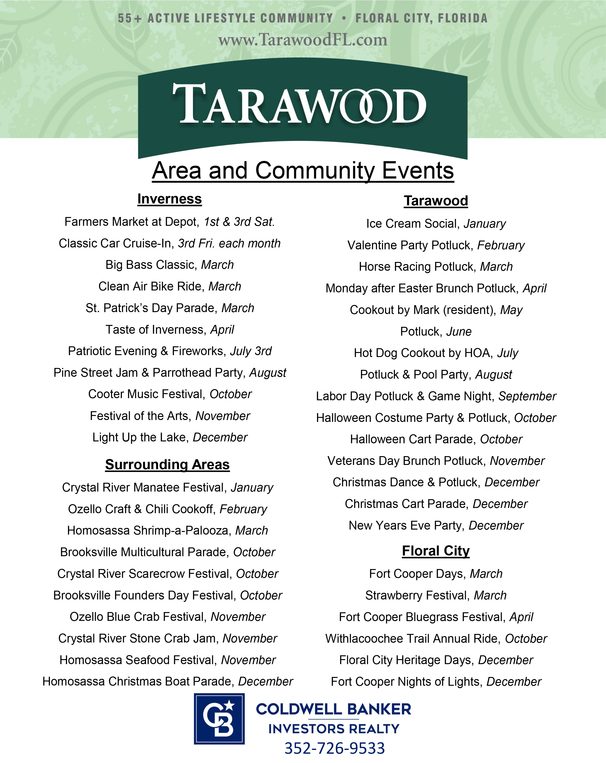 Tarawood Floral City 55 Plus Retirement Community Florida, Active